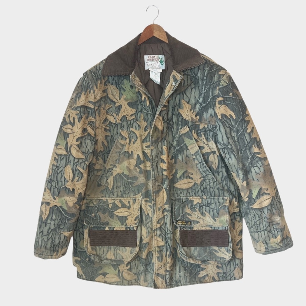 Vintage Golden Retriever Golden Bry Sportswear Trail Cover Camo Hunting Jacket